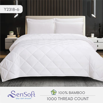 Sensoft Bamboo Duvet Comforter Set - White