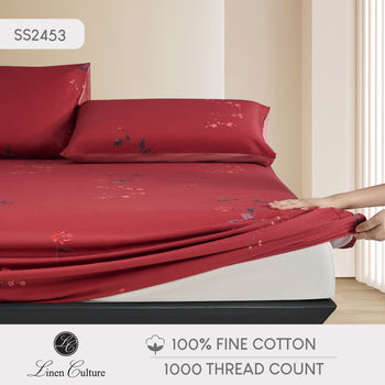 Fine Cotton - Red Floral