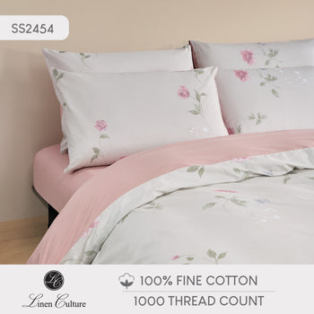 Fine Cotton - Grey Floral