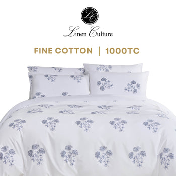Fine Cotton - White Floral