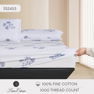 Fine Cotton - White Floral