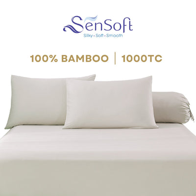 Sensoft Bamboo Fitted Sheet Set Bed Linen Bed Sheet