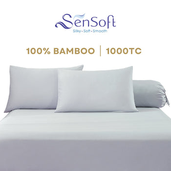 Sensoft Bamboo Fitted Sheet Set Bed Linen Bed Sheet