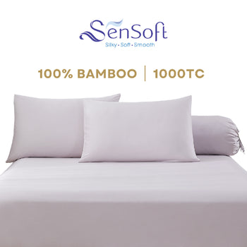 Sensoft Bamboo Fitted Sheet Set Bed Linen Bed Sheet
