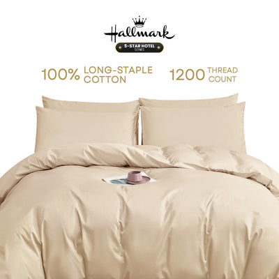 Hallmark 5-Star Hotel Bed Linen Set - Cream