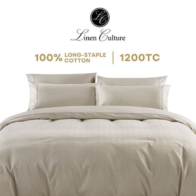 Linen Culture Premium Long-Staple Cotton Bed Linen - Dobby Khaki