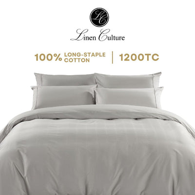 Linen Culture Premium Long-Staple Cotton Bed Linen - Dobby Light Grey Color