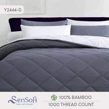 Sensoft Bamboo Duvet Comforter Set - Charcoal