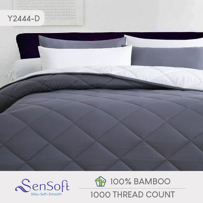 Sensoft Bamboo Duvet Comforter Set - Charcoal