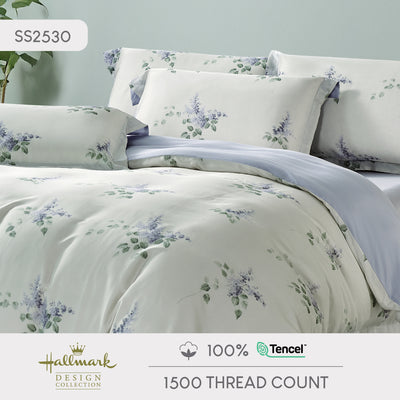 Hallmark Morbida Pure Tencel 1500TC Print Bed Linen - Floral Blue