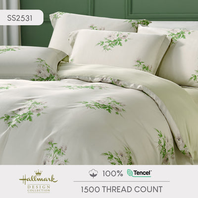 Hallmark Morbida Pure Tencel 1500TC Print Bed Linen - Floral Green