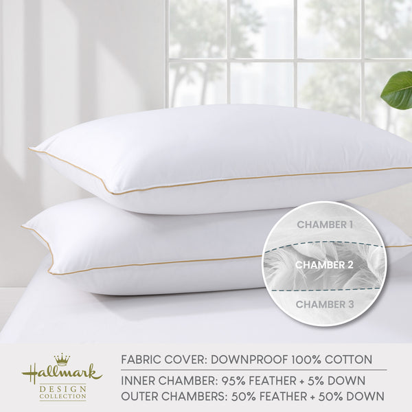Hallmark Feather Down 3-Chamber Pillow