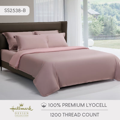 Hallmark Classix Lyocell 1200TC Plain Full Set Bed Linen - Foggy Lavender