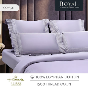 Hallmark Royal Egyptian Cotton 1500TC Laced Bed Linen - Purple