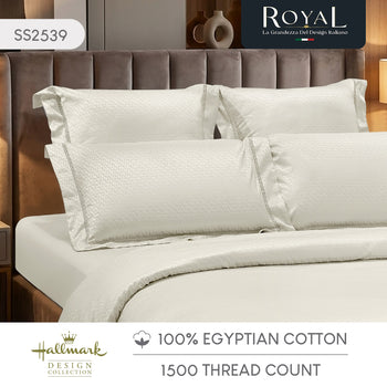 Hallmark Royal Egyptian Cotton 1500TC Laced Bed Linen - Beige