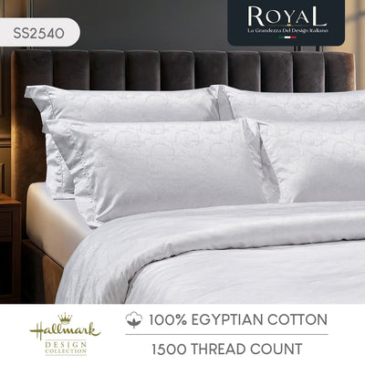 Hallmark Royal Egyptian Cotton 1500TC Laced Bed Linen - White