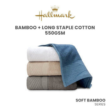 Hallmark Sensoft Bamboo Cotton Minimalist Border Towel