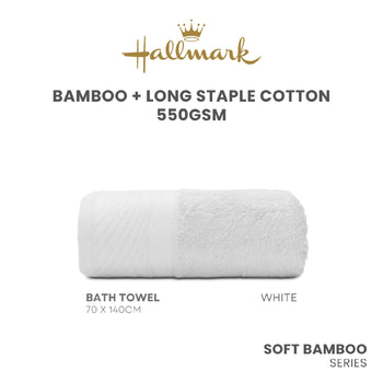 Hallmark Sensoft Bamboo Cotton Minimalist Border Towel