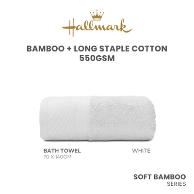 Hallmark Sensoft Bamboo Cotton Minimalist Border Towel