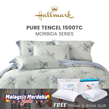 Hallmark Morbida Pure Tencel 1500TC Print Bed Linen - Floral Blue