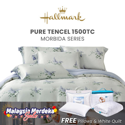 Hallmark Morbida Pure Tencel 1500TC Print Bed Linen - Floral Blue