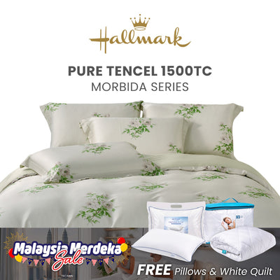 Hallmark Morbida Pure Tencel 1500TC Print Bed Linen - Floral Green