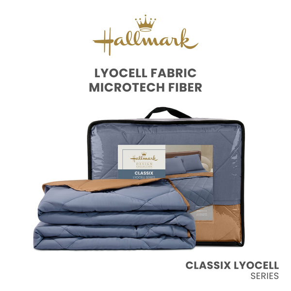 Hallmark Lyocell Fabric Blended Fiber Comforter Quilt - Deep Blue