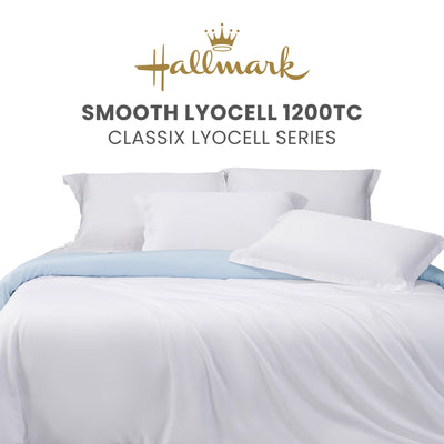 Hallmark Smooth Lyocell 1200TC Plain Bed Linen - Snow White