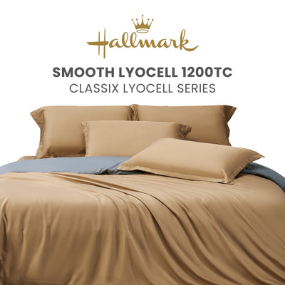 Hallmark Smooth Lyocell 1200TC Plain Bed Linen - Autumn Camela