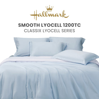 Hallmark Classix Lyocell 1200TC Plain Bed Linen - Cloud Blue