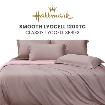 Hallmark Classix Lyocell 1200TC Plain Full Set Bed Linen - Foggy Lavender
