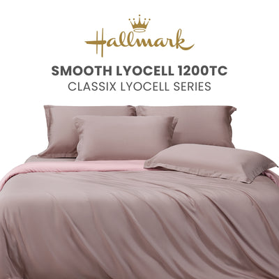 Hallmark Smooth Lyocell 1200TC Plain Bed Linen - Foggy Lavender