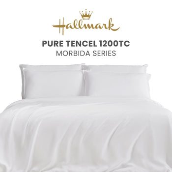 Hallmark Morbida Pure Tencel 1200TC Plain Bed Linen -  White