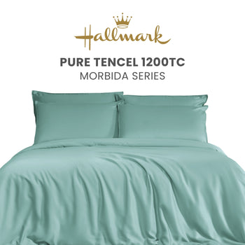 Hallmark Morbida Pure Tencel 1200TC Plain Bed Linen - Turkish Blue