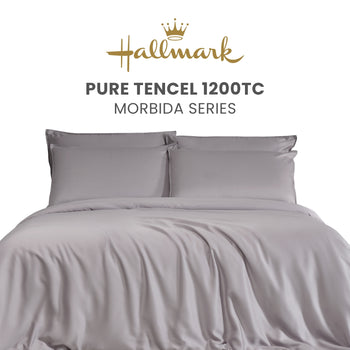 Hallmark Morbida Pure Tencel 1200TC Plain Bed Linen - Purple Grey