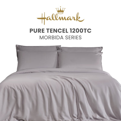 Hallmark Morbida Pure Tencel 1200TC Plain Bed Linen - Purple Grey