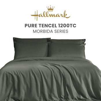 Hallmark Morbida Pure Tencel 1200TC Plain Bed Linen - Dark Grey