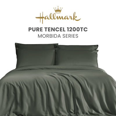 Hallmark Morbida Pure Tencel 1200TC Plain Bed Linen - Dark Grey