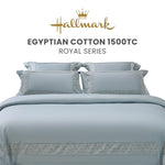 Hallmark Royal Egyptian Cotton 1500TC Laced Bed Linen - Blue