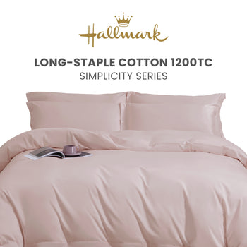 Hallmark Simplicity Premium Cotton 1200TC Plain Bed Linen -  Pink
