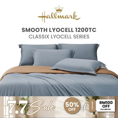 Hallmark Classix Lyocell 1200TC Plain Full Set Bed Linen - Toffee Camel