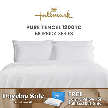 Hallmark Morbida Pure Tencel 1200TC Plain Bed Linen -  White