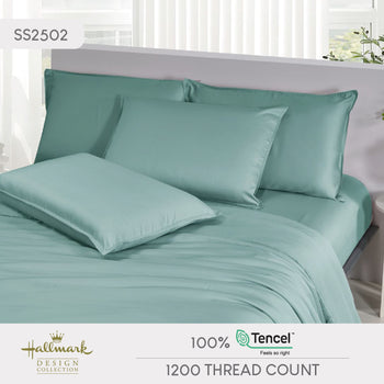 Hallmark Morbida Pure Tencel 1200TC Plain Bed Linen - Turkish Blue