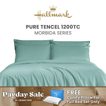 Hallmark Morbida Pure Tencel 1200TC Plain Bed Linen - Turkish Blue