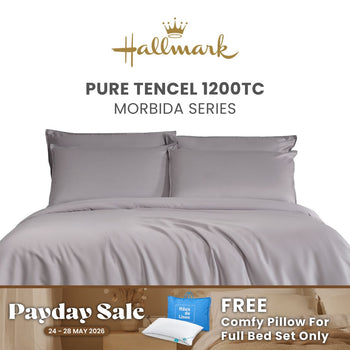 Hallmark Morbida Pure Tencel 1200TC Plain Bed Linen - Purple Grey