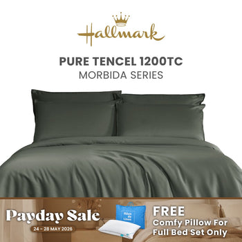 Hallmark Morbida Pure Tencel 1200TC Plain Bed Linen - Dark Grey