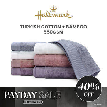 Hallmark Turkish Bamboo Cotton Turkish Jacquard Border Towel