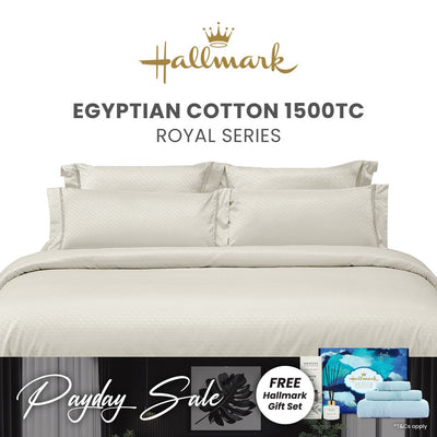 Hallmark Royal Egyptian Cotton 1500TC Laced Bed Linen - Beige