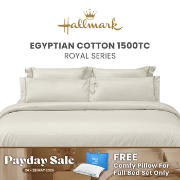 Hallmark Royal Egyptian Cotton 1500TC Laced Bed Linen - Beige