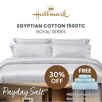 Hallmark Royal Egyptian Cotton 1500TC Laced Bed Linen - White